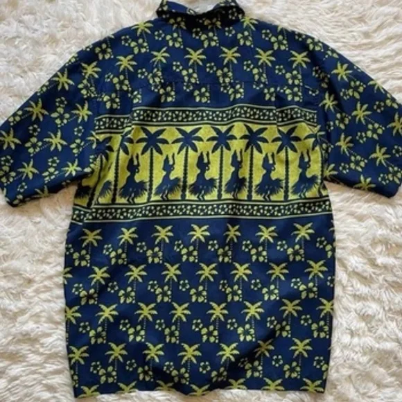 Ocean Pacific Men’s Hawaiian Button Up Shirt Hula Dancers Beach Surfer Large - Picture 6 of 11